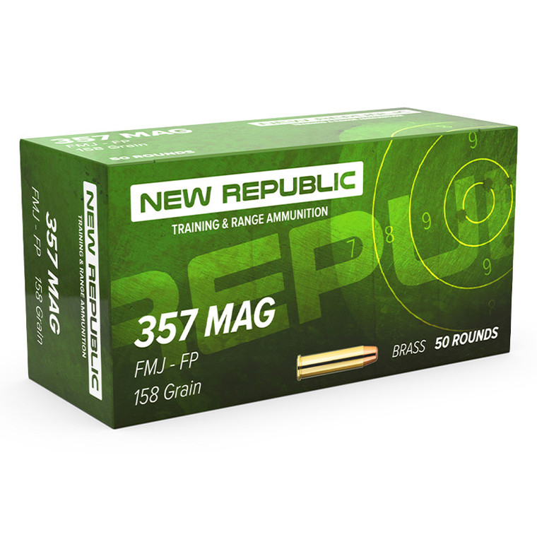 New Republic Training & Range 357 Mag 158gr FP-FMJ Ammo - 50 Rounds