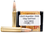 Ventura Heritage 7.65x53 Argentine 150gr SP Ammo - 20 Rounds 