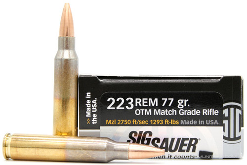 Sig Sauer Elite Performance 223 Rem 77gr OTM Match Ammo - 20 Rounds ...