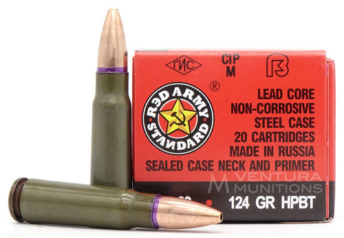 Red Army Standard 762X39 124gr BTHP Ammo - 20 Rounds - Ventura
