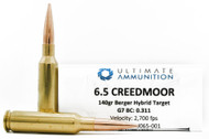 Ultimate Ammunition Competition Line 6.5 Creedmoor 140gr Match Ammo - 20 Rounds