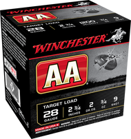 Winchester AA Target Load 28ga 2.75" .75oz #9 Shot Ammo - 25 Rounds