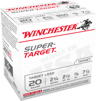 Wincheseter Super-Target 20ga 2.75" 7/8oz #7.5 Shot Ammo - 25 Rounds