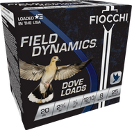 Fiocchi Field Dynamics Dove 20ga 2.75" 7/8oz #8 Shot Ammo - 25 Rounds