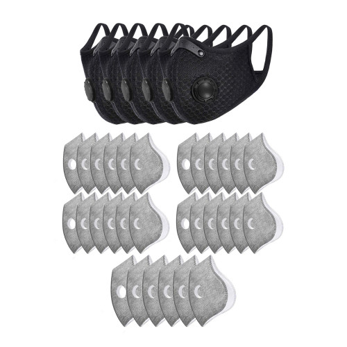 Dust Sports Face Cover Windproof Breathable Design for Running Cycling Mowing Outdoor Activities 5 Covers + 30 Filters