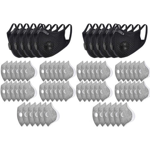 Dust Sports Face Cover Windproof Breathable Design for Running Cycling Mowing Outdoor Activities 10 Covers + 60 Filters