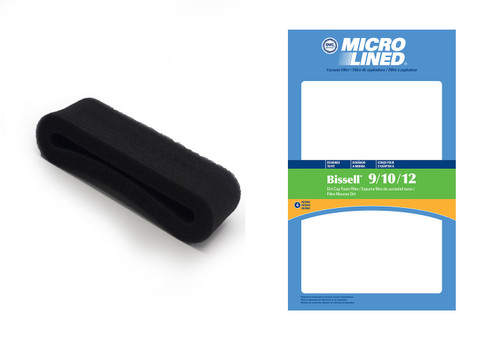 DVC Micro-Lined Replacement Filters 2031192 Fit Bissell Upright Vacuums Style 9, Style 10, Style 12 - 4 Filters