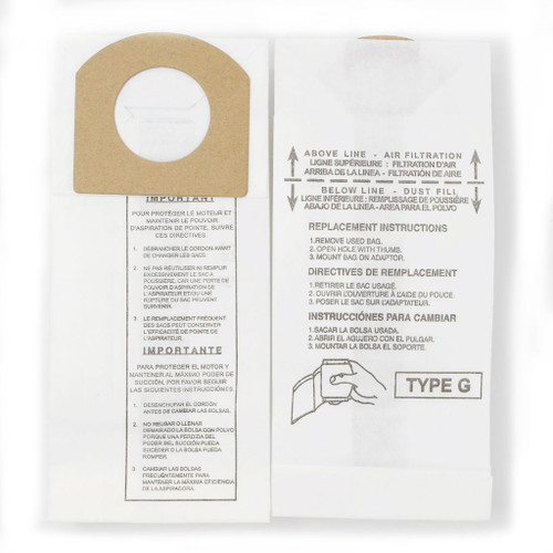 DVC Paper Replacement Bags Style G Fit Royal / Dirt Devil Handvacs 103, 103WCM, 08100, 08100RED, 08150, 08230, 6 Bags