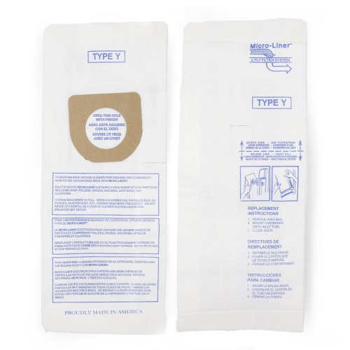 DVC Micro-Lined Paper Replacement Bags Style Y Fit Hoover Windtunnel and Tempo Upright Models - 18 Bags