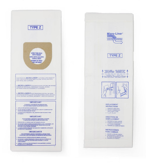 DVC Micro-Lined Paper Replacement Bags Type Z Fit Hoover TurboPower, Power Drive, Dimension, Dirt FINDER, AutoDrive, PowerMax, Breathe Easy, and Caddy Vac - 10 Bags
