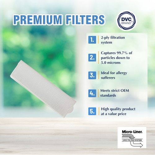 DVC Micro-Lined Replacement Pleated Exhaust Filter 203-6608 Fits Bissell Lift-Off Series Vac HEPA - 1 Filter