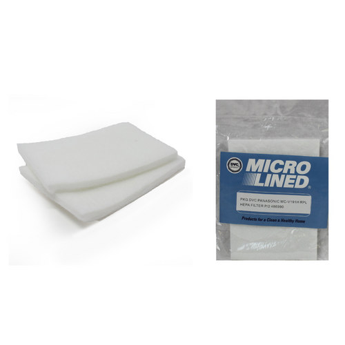 DVC Micro-Lined Replacement Secondary Filter MC-V191H Panasonic V51009/V5300/5300 Vacuum HEPA - 2 Filters