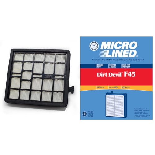 DVC Micro-Lined Replacement Filter 2-KQ0107-000 Royal/Dirt Devil F45 Canister Vacuum HEPA  - 1 Filter