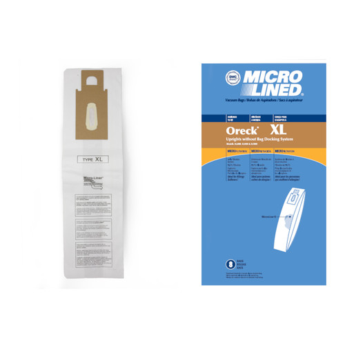 DVC Micro-Lined Paper Replacement Bags Fit Oreck XL Vacuums without Bag Docking Systems - 8 Bags