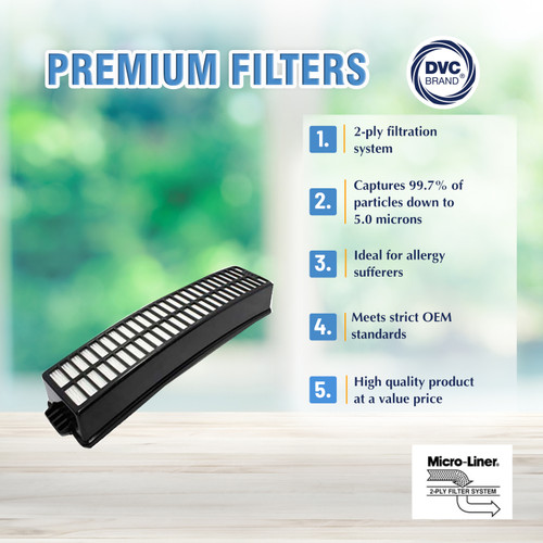 DVC Replacement Post-Motor Pleated Filter 3282 Fits Bissell Healthy Home and Heavy Duty Vac - 1 Filter