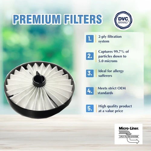 DVC Micro-Lined Replacement Exhaust Filter 59134050 Hoover WindTunnel Canister Bagless Vacuum - 2 Filters