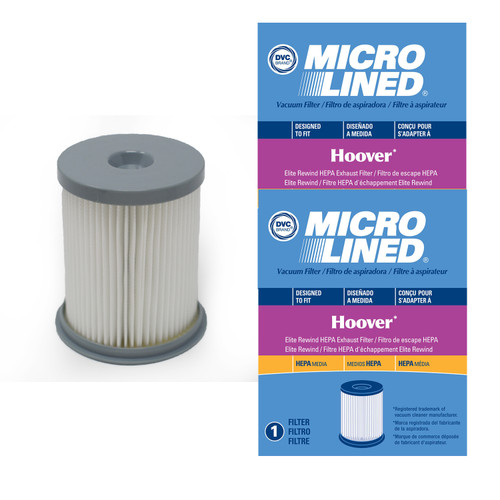 DVC Micro-Lined Replacement Dust Cup Filter 59157055 Hoover Elite Rewind Vacuum HEPA - 2 Filters