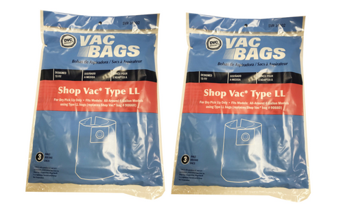 6 DVC Vacuum Bags for Shop Vac 4 Gallon Replaces Type LL and #90660