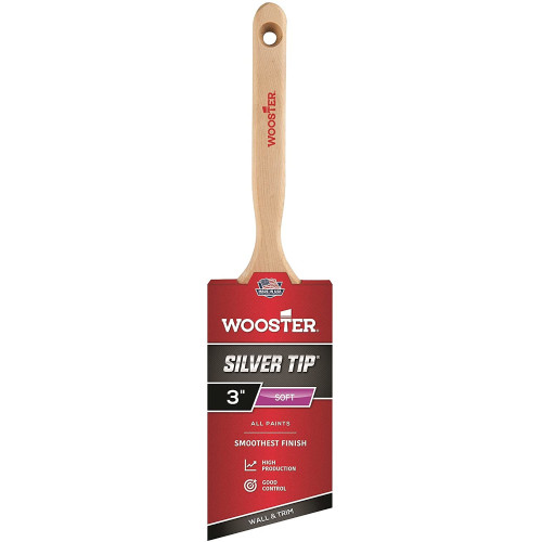 Wooster Brush 5221 3 Inch Silver Tip Angle Sash Paintbrush