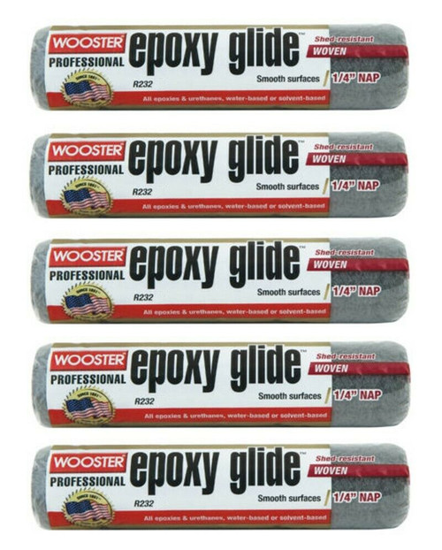 5 Wooster Brush R232-9 Epoxy Glide Roller Cover, 1/4-Inch Nap, 9-Inch