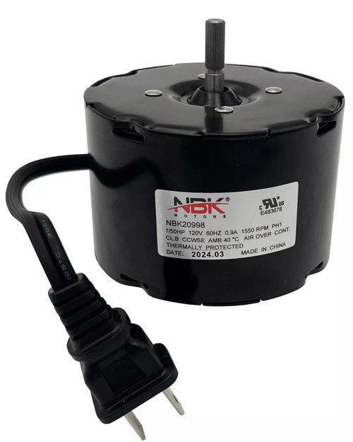 Genuine NBK 20998 Vent Fan Motor 120V For Broan S970711709