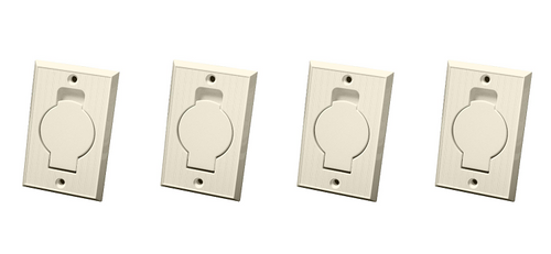 Central Vac Inlet Valve with Round Door - Beige, 4 Pack