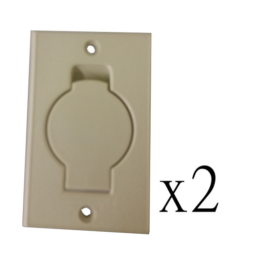 2 Standard Central Vacuum Ivory Wall Valve Inlet 1 3/8" 