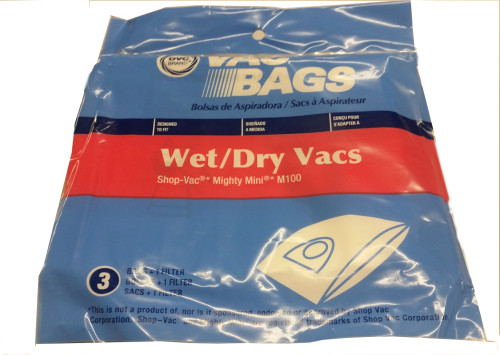 3 Paper Bags for Shop Vac 901-06