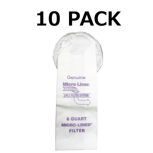 6 Qt Quart 10 Pack of Bags for GV 6 Quart Backpack Vacuum