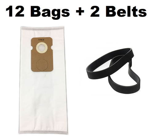 12 HEPA Allergy Type B Vacuum Bags for Simplicity 7 Series Riccar 7000 8000 & 2 Belts