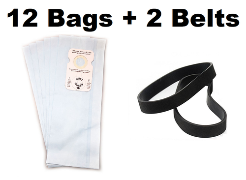 12 Vacuum Bags for Riccar Type B for 8000 and 8900 Series + 2 Belts