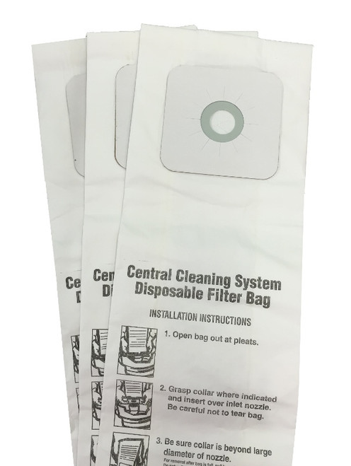 3 Nutone 391 Central Vac Bags 6-Gallon 