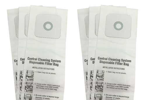 6 Central Vac Bags for Nutone CV350, CV352, CV353, CV450, CV653, CV750