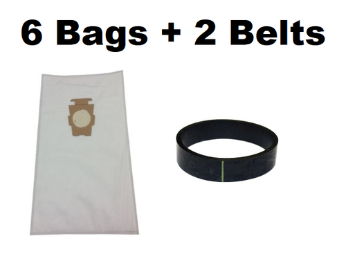 6 Kirby Universal F Style Cloth Sentria 2 Avilar Vacuum Cleaner Bags + 2 Belts