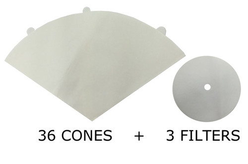 36 Filter Cones Bags for Filter Queen Majestic Vacuums Plus 6 Filters