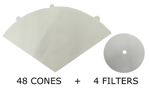 48 Filter Cones Bags for Filter Queen Majestic Vacuums Plus 8 Filters