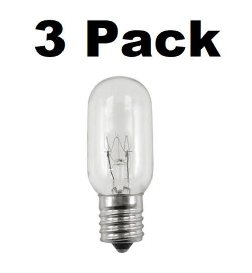 Three Bulbs 25T8N Clear 25 Watt 130 Volt E17 Intermediate Base 25W Microwave