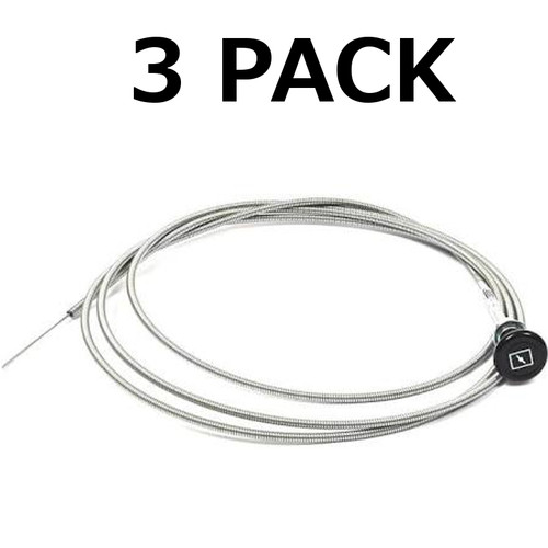 3 Control-Push Pull Choke Cable 96" Round Knob Go-Cart Mini-Bike Universal