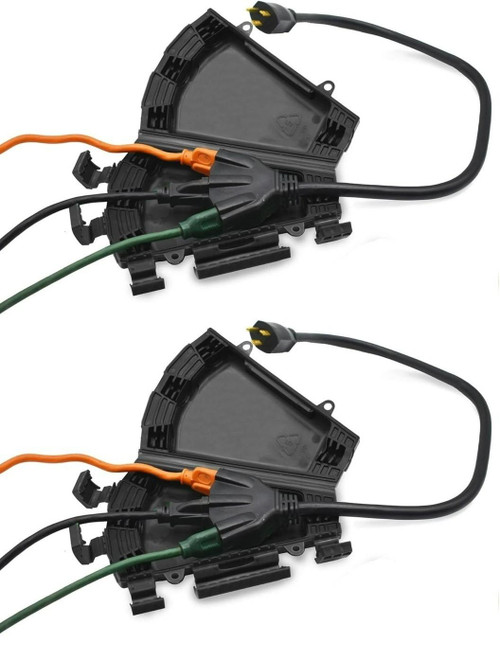 2 Twist and Seal Outdoor Tri-Tap Extension Cord Plug Head Safety Cover Cord Vaults