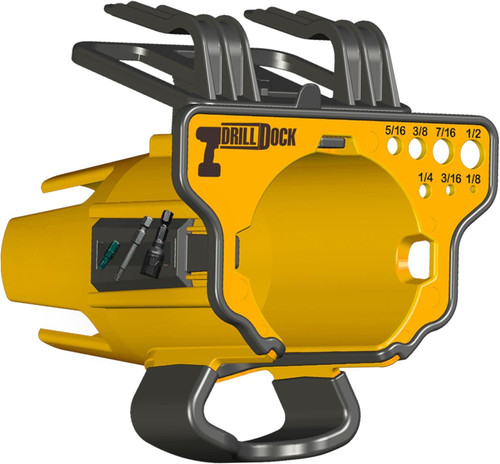 Drill Dock DD-YEL-TV Drill Storage/Organizer Rack, Yellow