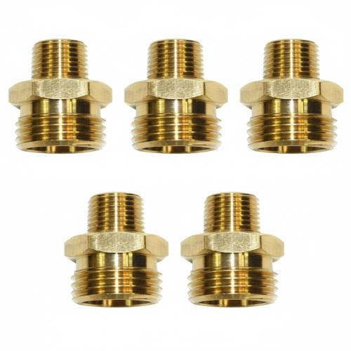 5 Interstate Pneumatics FGM016 3/4" GHT Male x 3/8 Inch Male NPT Hose Fitting