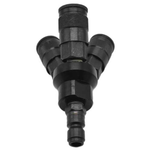 Interstate Pneumatics FPM44-KA6 Aluminum Round Manifold Kit w/ (3) 3/8" Automotive Couplers & Plug