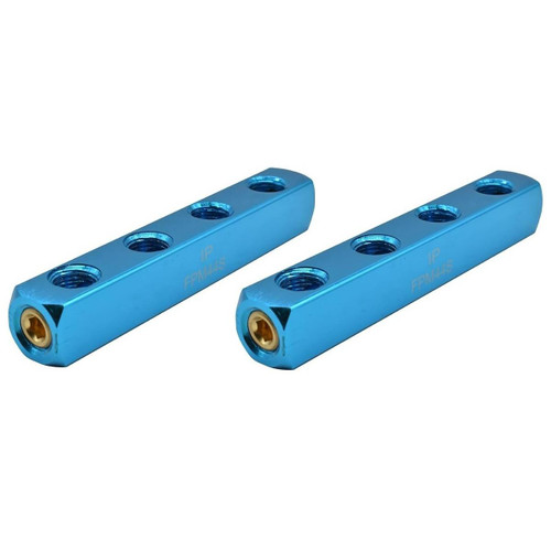 2 Interstate Pneumatics Aluminum Rectangle Pencil Manifold 4 Way Outlet 1/4" NPT Female FPM44S