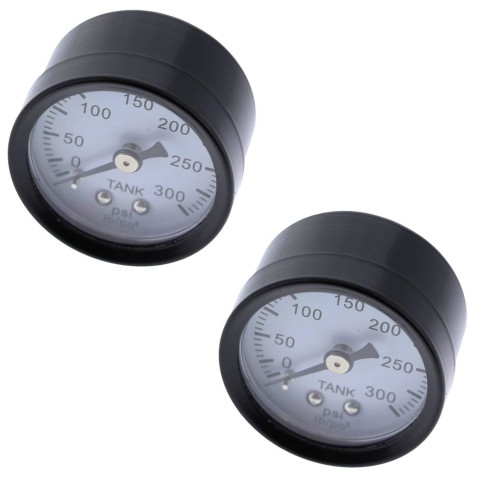 2 A17166 Air Compressor Gauge 1.5" 300psi 1/8" Back Mount Porter Cable