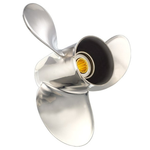 Solas 5221-100-12 Saturn 10" x 12" Pitch Standard Rotation 3 Blade Stainless Steel Boat Propeller