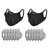 Dust Sports Face Cover Windproof Breathable Design for Running Cycling Mowing Outdoor Activities 2 Covers + 12 Filters