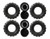 Power Wheels F150 Raptor DMM94 & FJJ63 4 Wheel Replacement Tire & Retainers J4394-2529