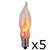 5 Flicker Flame Light Bulbs for 3C20 Candelabra Base