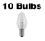 Box of 10 Night Light / Candle Lamp Bulbs -7 watt, C7, Clear, Candelabra (7C7C)