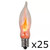 25 Flicker Flame Light Bulbs for 3C20 Candelabra Base